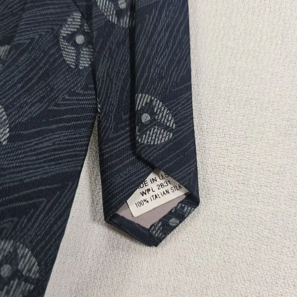 Don Loper Beverly Hills Men's Blue Geometric Tie 100% Silk Designer